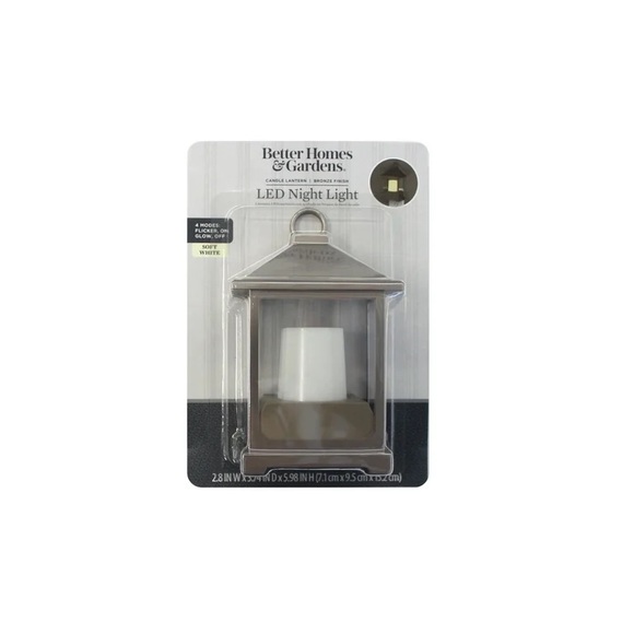 New Better Homes & Gardens LED Candle Lantern Night Light 1 Pack, 6.06 Inch High - Picture 1 of 6